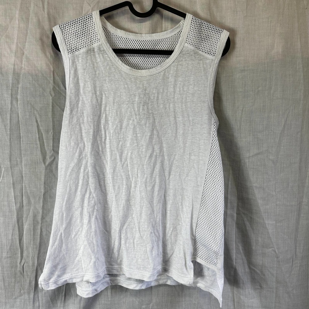 Lorna Jane Gray Mesh Tank Top Women's Size Small